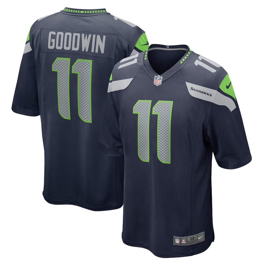 Men Seattle Seahawks #11 Marquise Goodwin Nike College Navy Home Game Player NFL Jersey